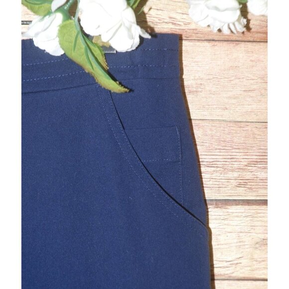 FIGS Ladies Yola Blue Skinny Scrub Pants Size L 11 Pockets Split Ankle Nursing - Picture 4 of 12